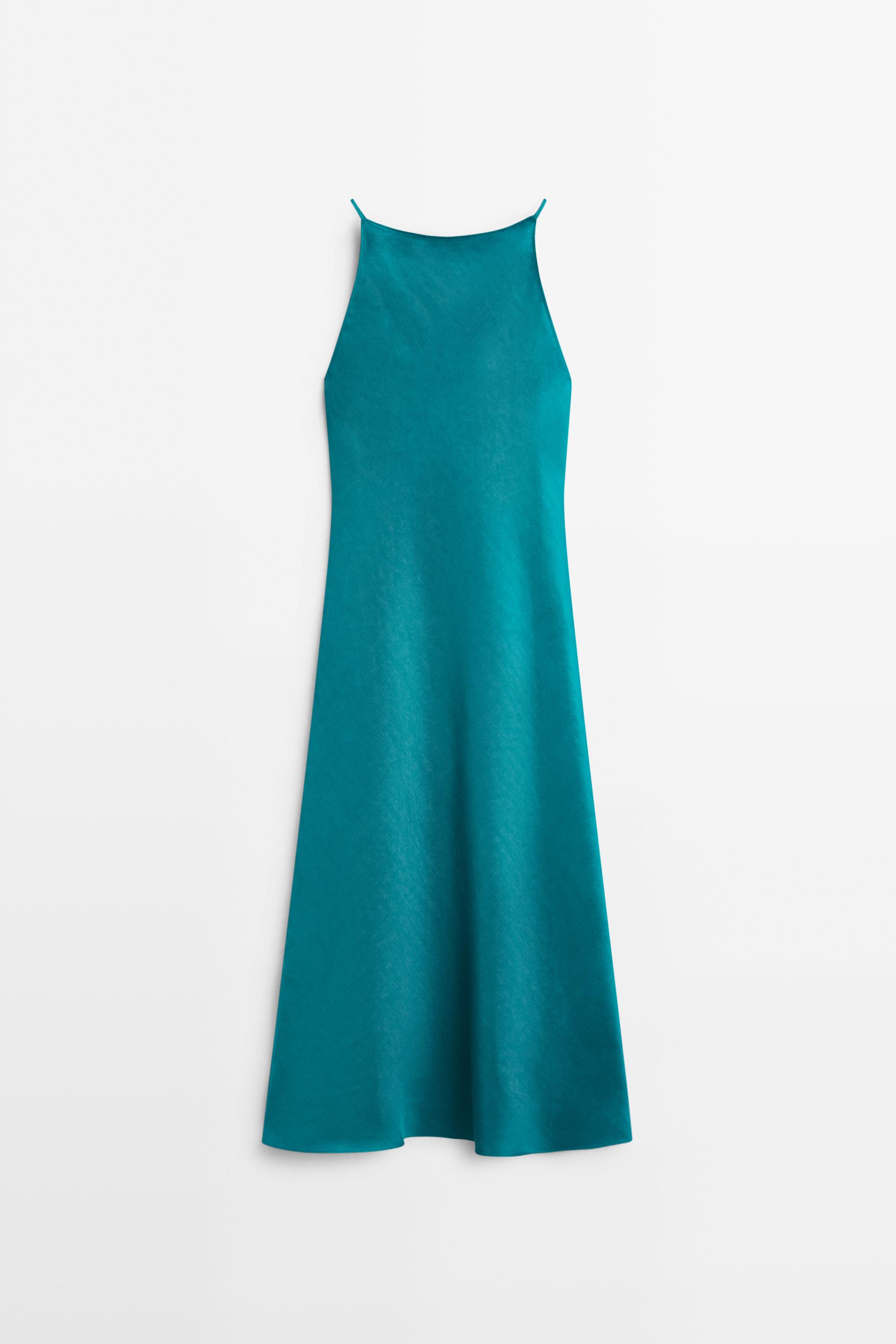 Robe midi fluide satinée